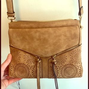 Camel suede purse from Tillys